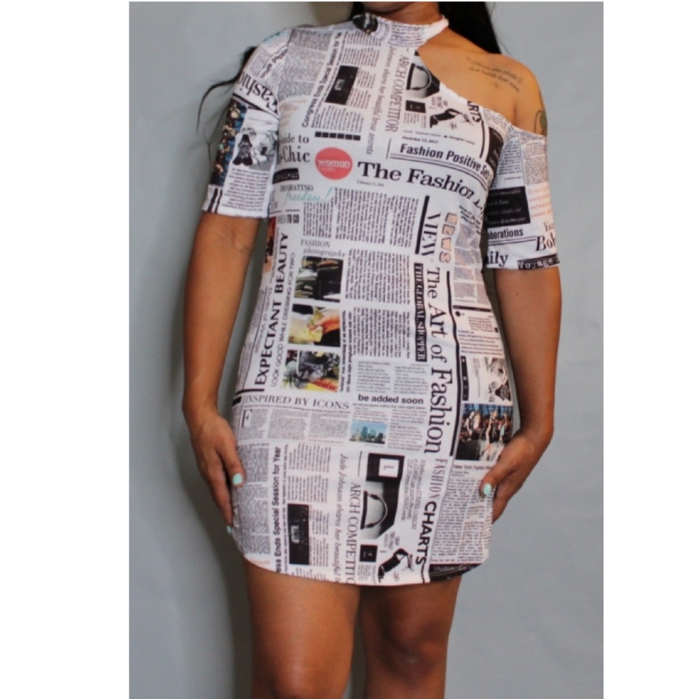 One shoulder cut out fashion dress